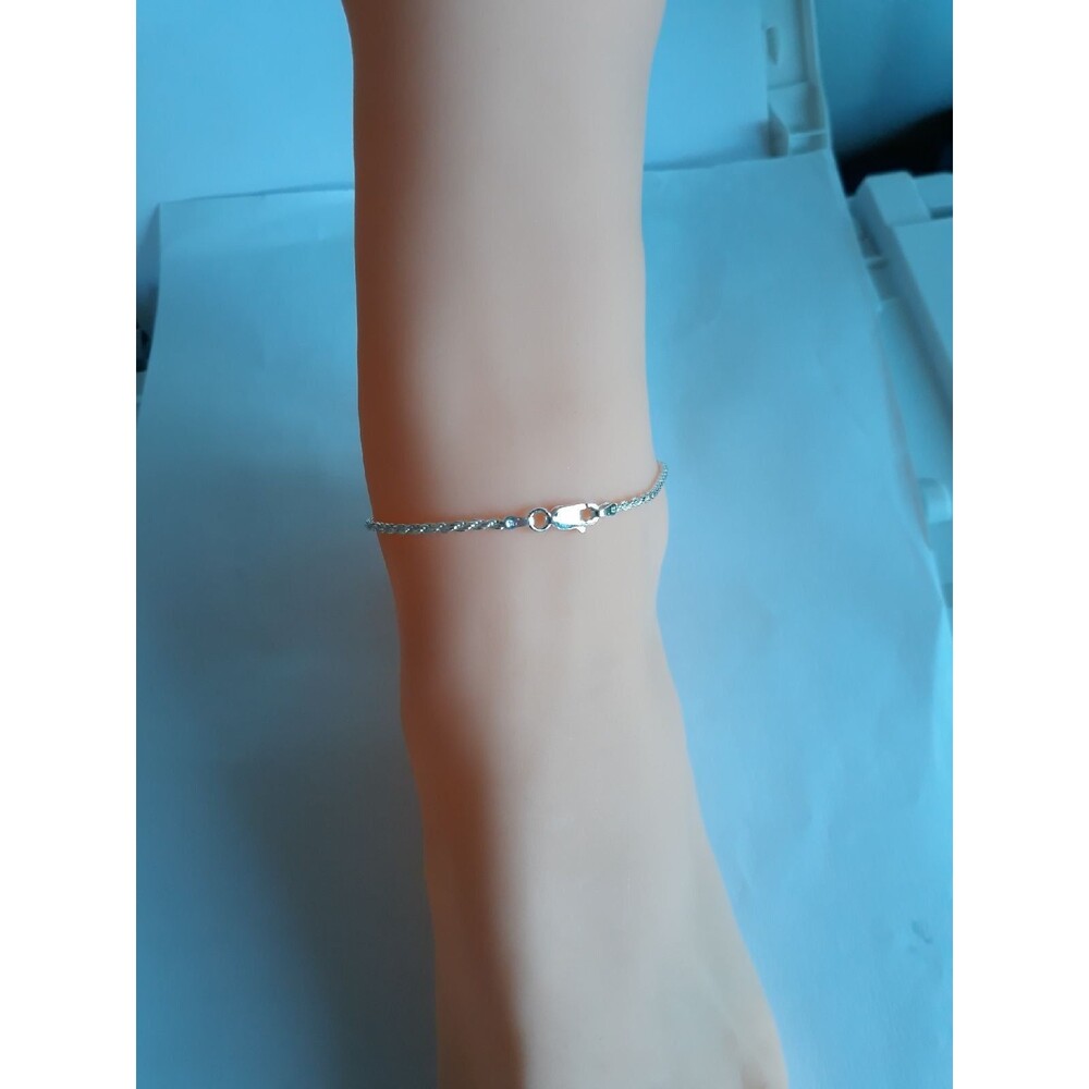 Sterling Silver Rope Anklet/Bracelet 9"